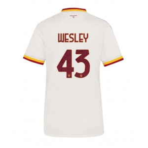 AS Roma Wesley Franca #43 Jalkapallovaatteet Naisten Vieraspaita 2026-27 Lyhythihainen